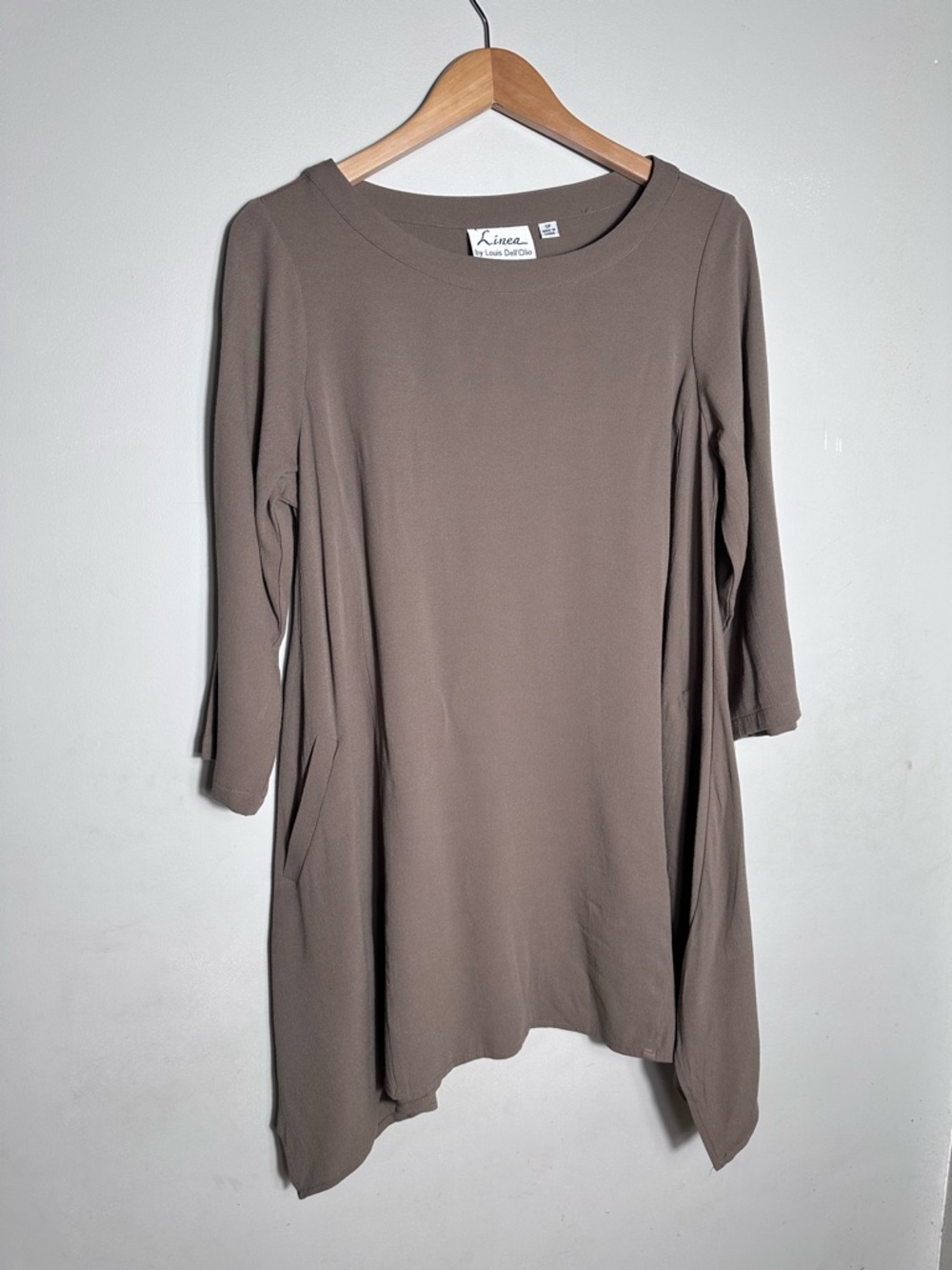 Linea by Louis Dell'Olio Taupe Long Sleeve Swing Dress